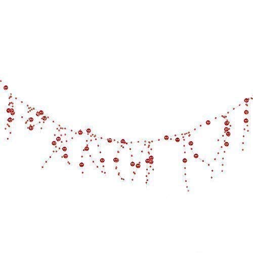 Robelli Christmas Tree Berry Pearl Bead Garland Decoration - 2 meters (Red)
