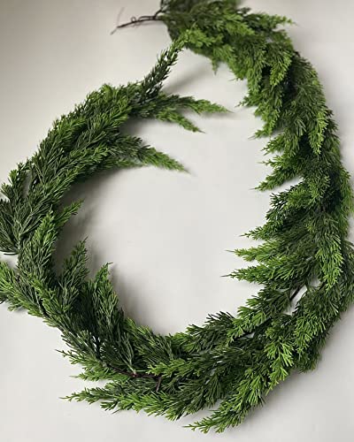 Faux Cedar Garland - 180CM / 6FT - rustic Christmas decor - Christmas garland - Greenery - table decor