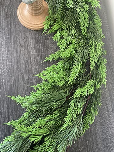 Faux Cedar Garland - 180CM / 6FT - rustic Christmas decor - Christmas garland - Greenery - table decor