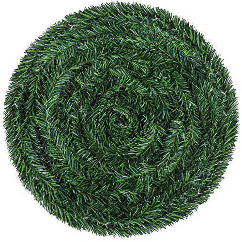 ANECO 32.8 Yards Christmas Garland Decorations Artificial Green Pine Garlands Holiday Christmas Greenery Wreaths Decoration for Christmas Wedding Party