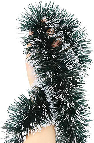 LOKIPA 10M Chunky Christmas Tinsel Garland with for Christmas Tree and Home Decorations