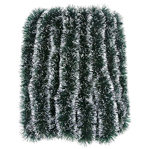 LOKIPA 10M Chunky Christmas Tinsel Garland with for Christmas Tree and Home Decorations