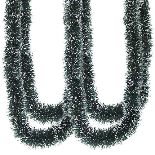 LOKIPA 10M Chunky Christmas Tinsel Garland with for Christmas Tree and Home Decorations