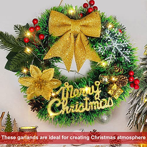 32.8 Feet Christmas Tinsel Garland,Dark Green/Light green Christmas Decorations, Chunky Metallic Shiny Garland Christmas Tree Hanging Decorations for Xmas Holiday Indoor Outdoor Party Decor