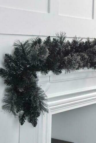 Premier Black Christmas Tree Garland Tipped with Artificial Cashmere 1.8m