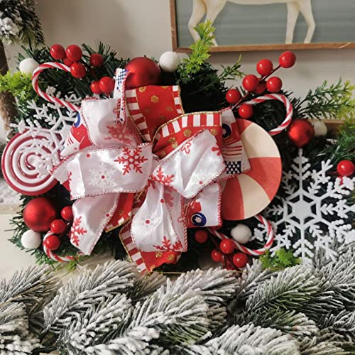 Christmas Teardrop Swag Wreath,Candy Cane Christmas Decorations for Front Door | Winter Holiday Hanging Ornaments for Fireplace, Window, Front Door