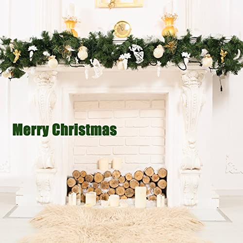 72Feet/22M Christmas Garland with 24Pcs Christmas Bows and 100Pcs Christmas Berries Artificial Christmas Pine Green Garland for Tree Stairs Fireplaces Garden Decoration