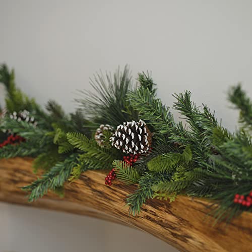 Ginger Ray Artificial Foliage Christmas Berry & Pinecone Fireplace Garland Decoration, 1.8 Metres, RUS-160