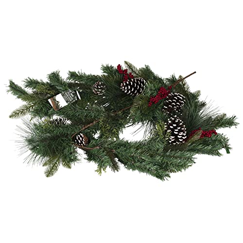 Ginger Ray Artificial Foliage Christmas Berry & Pinecone Fireplace Garland Decoration, 1.8 Metres, RUS-160