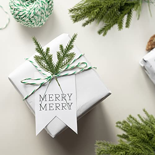 TSHAOUN 60 PCS Artificial Plants Pine Needles Branches Garland, Green Christmas Garland Decoration, Fake Green Plants Pine Needles-Greenery Pine Picks for DIY Christmas Garland Decoration (60 PCS)