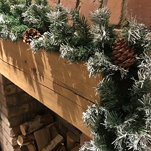 Premier 270cm (9ft) Christmas Garland Decoration Snow Tips White Berries & Cones