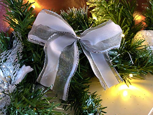 Your Home Online Pre Lit 2.7m Silver Fireplace Christmas Garland Stairs 9ft Swag Warm White Lights