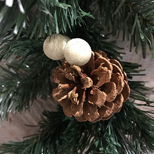 Premier 270cm (9ft) Christmas Garland Decoration Snow Tips White Berries & Cones