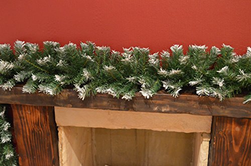 Premier 270cm (9ft) x 25cm Snow Tipped Green Christmas Garland Decoration by Premier