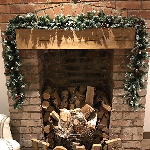 Premier 270cm (9ft) Christmas Garland Decoration Snow Tips White Berries & Cones