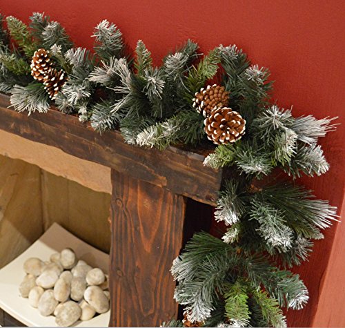 9ft/270cm Frosted Glacier Christmas Garland, Pine