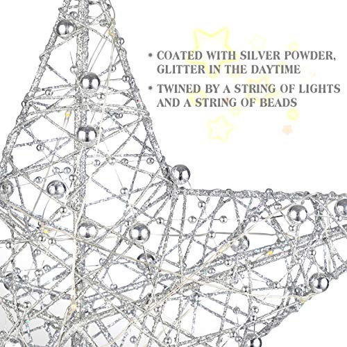 TOYANDONA Christmas Tree Topper LED Tree Topper Star Lamp Glitter Powder Treetop Light Battery Operated LED Light for Christmas Party Decoration