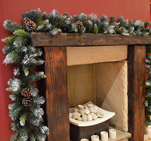 9ft/270cm Frosted Glacier Christmas Garland, Pine