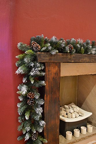 9ft/270cm Frosted Glacier Christmas Garland, Pine