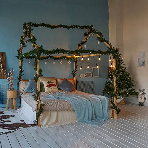 DIYASY 50Feet Christmas Garland Decorations,Non-Lit Soft Green Holiday Decor for Home Garden Artificial Greenery or Wedding Party Stairs fireplaces Decoration…