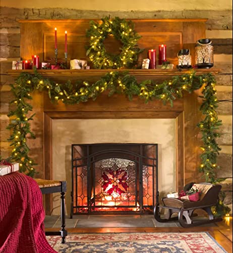 LED Pre-Lit Christmas Garland with 35 Warm White Xmas Lights Lamps with Timer Function 270 cm, 9ft