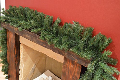 Premier 270cm (9ft) x 25cm Plain Green Christmas Garland Decoration