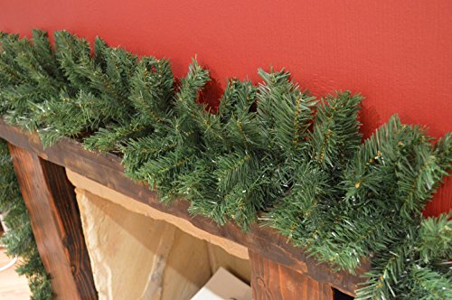 Premier 270cm (9ft) x 25cm Plain Green Christmas Garland Decoration