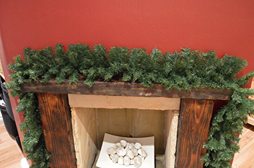 Premier 270cm (9ft) x 25cm Plain Green Christmas Garland Decoration