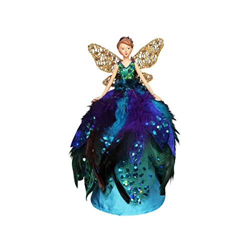 Gisela Graham Peacock Angel Fairy Tree Topper (18cms)