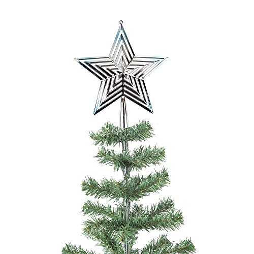 Shiny Two-Tone Star Christmas Tree Topper (Silver/Blue)