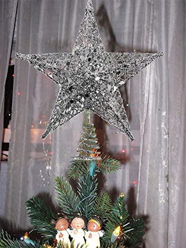 Glittery 5 Point Christmas Tree Star: Indoor Decoration