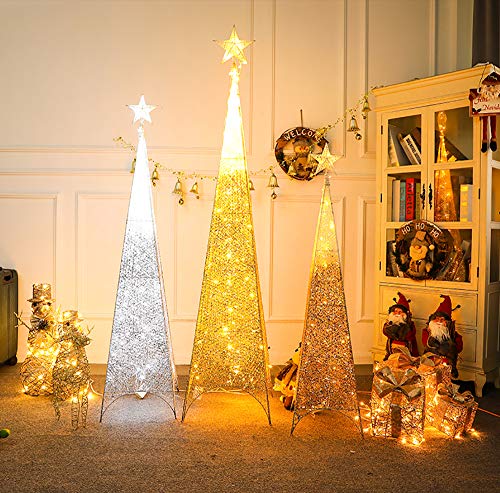 DIYASY Christmas Tree Topper,10inches Metal Glittered Star Xmas Tree Decoration Treetop for Xmas Home Decor