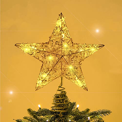 LED Lighted Glitter Star Christmas Tree Topper