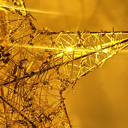 LED Lighted Glitter Star Christmas Tree Topper