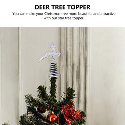 Amosfun Reindeer Tree Topper - Silver Ornaments