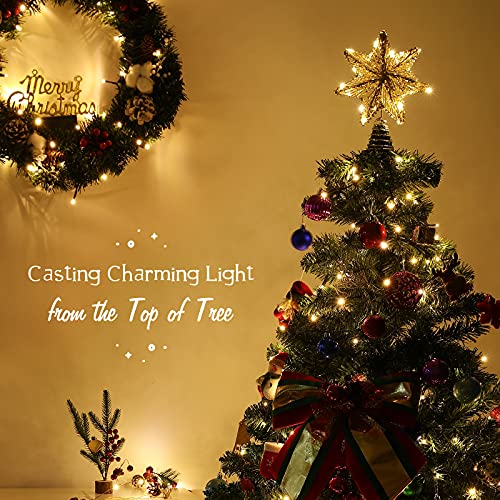 Sparkling Gold Christmas Tree Topper - Heptagon Shape