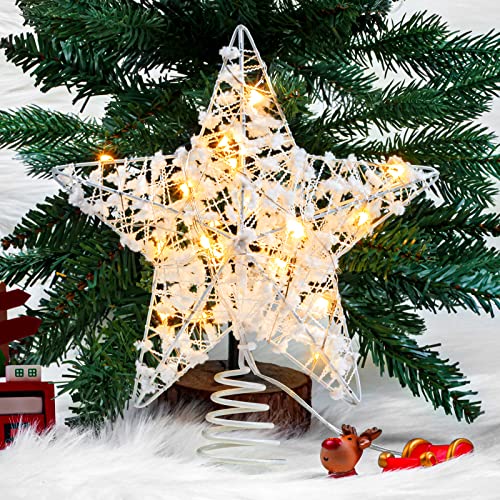 LED Christmas Tree Topper Star Ornaments, White