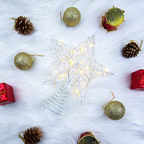 LED Christmas Tree Topper Star Ornaments, White