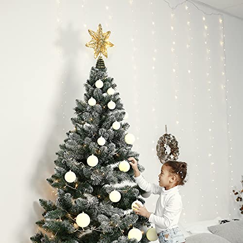 Sparkling Gold Christmas Tree Topper - Heptagon Shape