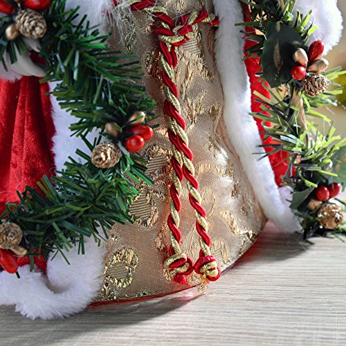 Red & Gold Santa Tree Topper - 30cm