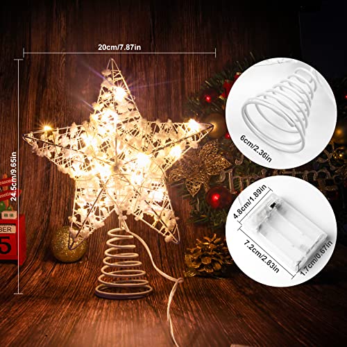 LED Christmas Tree Topper Star Ornaments, White