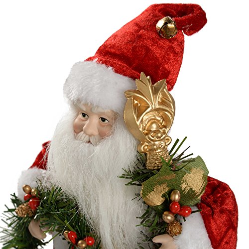 Red & Gold Santa Tree Topper - 30cm