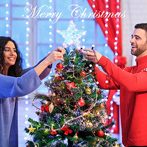 LED Christmas Tree Topper Star Ornaments, White