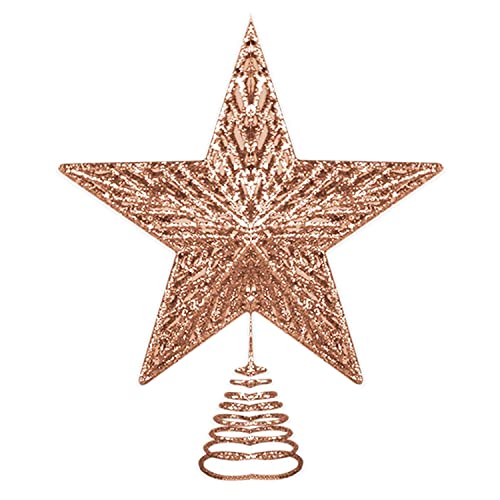 Sparkling Rose Gold Xmas Tree Topper