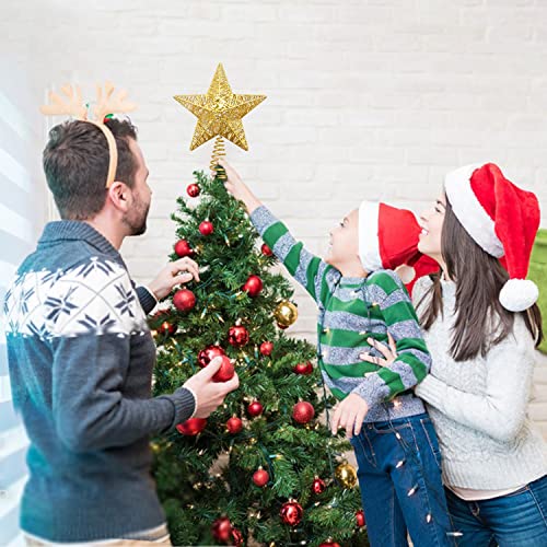 Gold Christmas Star Tree Topper 9.4" with Metal