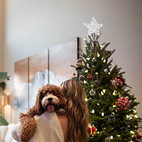 LED Christmas Tree Topper Star Ornaments, White