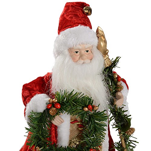 Red & Gold Santa Tree Topper - 30cm