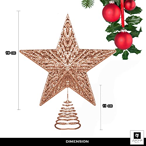 Sparkling Rose Gold Xmas Tree Topper