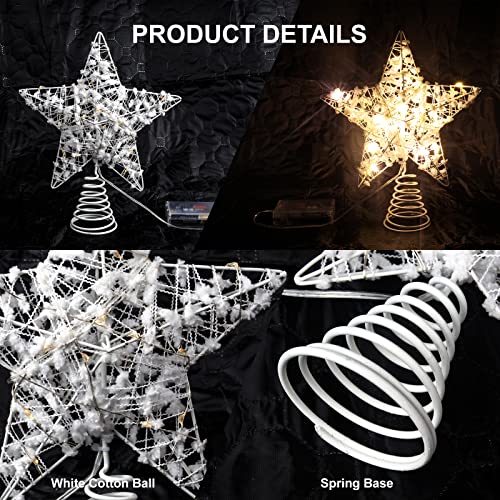 LED Christmas Tree Topper Star Ornaments, White