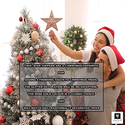 Sparkling Rose Gold Xmas Tree Topper